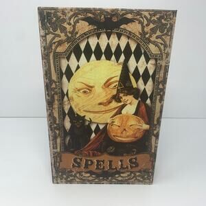 NWOT Halloween SPELLS spell book spellbook tabletop decor vintage look